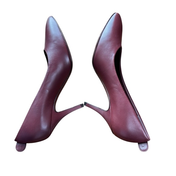 Salvatore Ferragamo Judy Nebbiolo Nappa Calf Gancini Logo Pumps Size 6.5 C - Picture 5 of 7